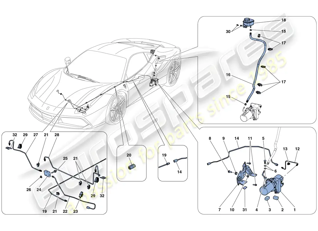 ferrari 488 gtb (usa) vehicle lift system parts diagram