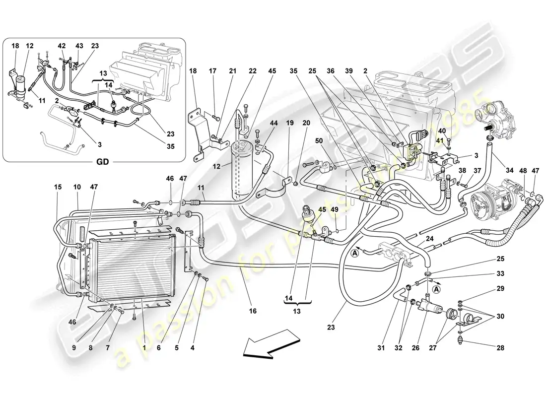 ferrari f430 spider (usa) ac system parts diagram