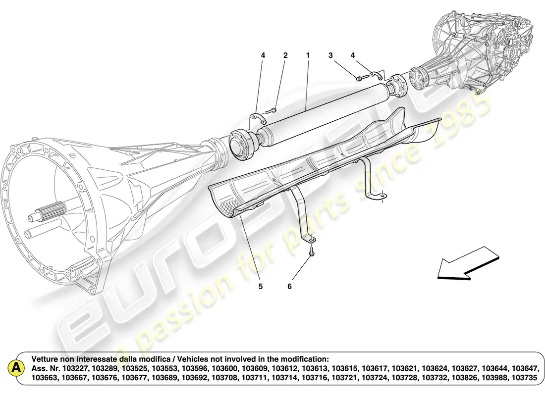 ferrari california (rhd) transmission pipe parts diagram