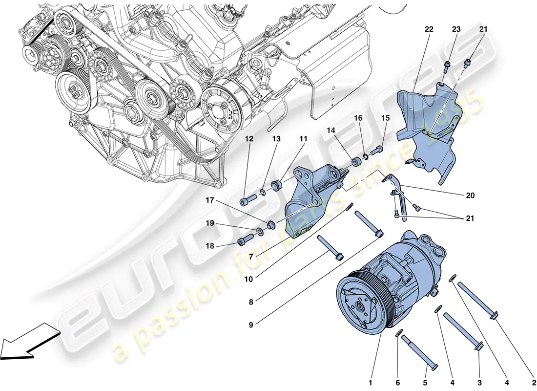 ferrari ff (usa) ac system compressor parts diagram