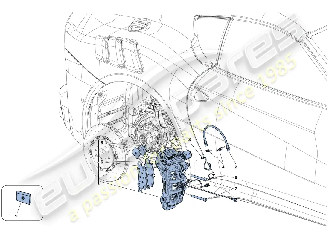 ferrari f12 tdf (rhd) rear brake callipers parts diagram