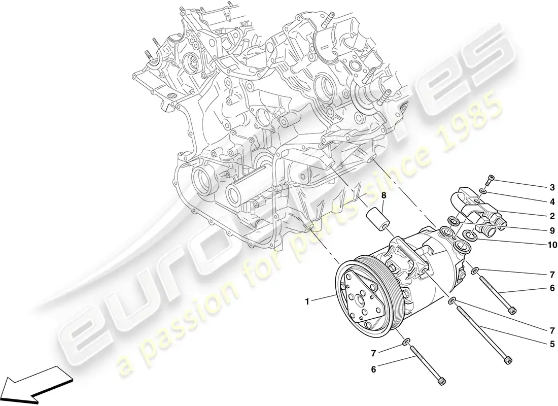 ferrari f430 coupe (europe) ac system compressor parts diagram