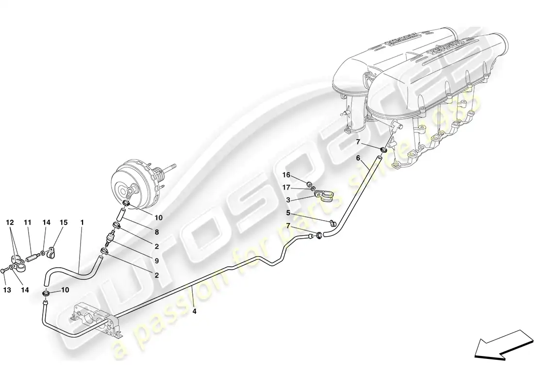 ferrari f430 coupe (usa) power steering system parts diagram