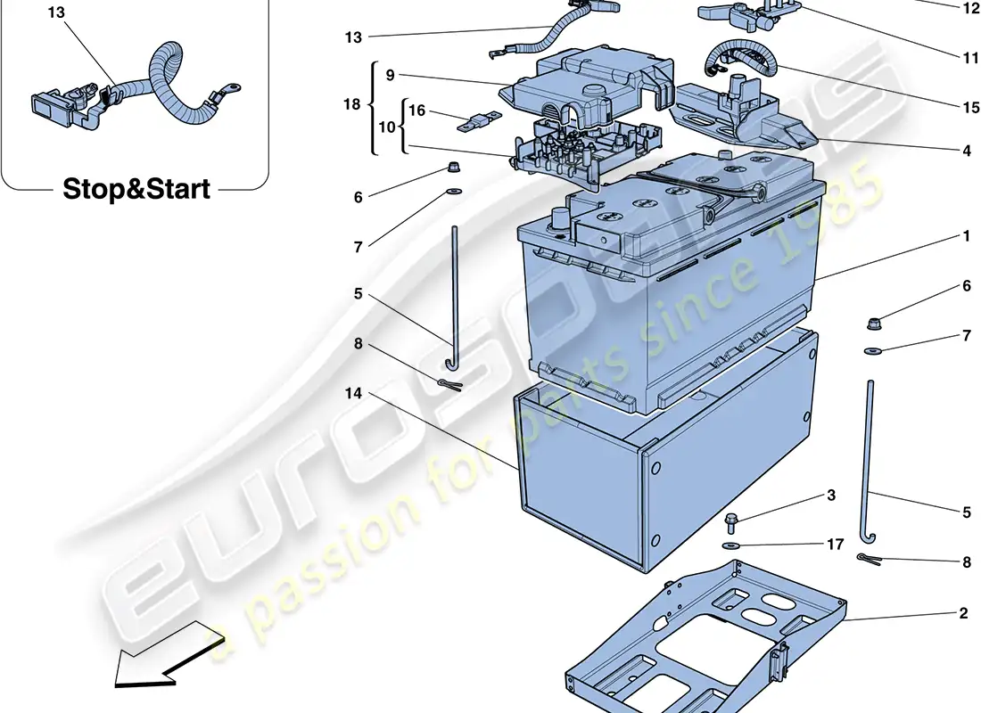 ferrari ff (usa) battery parts diagram
