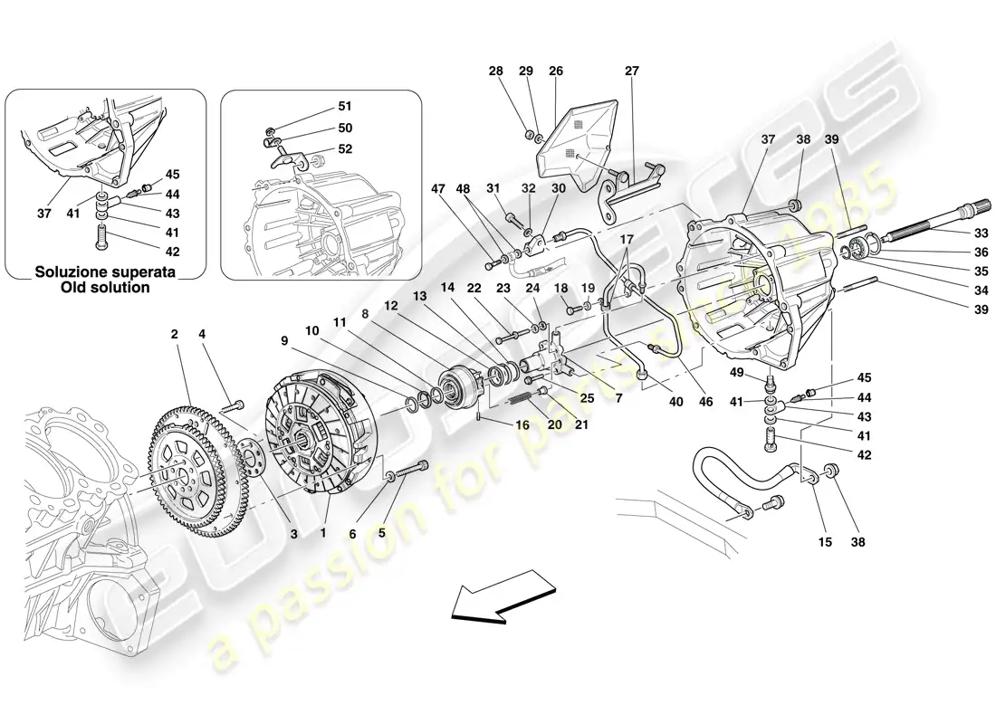ferrari 599 gtb fiorano (rhd) clutch and controls parts diagram