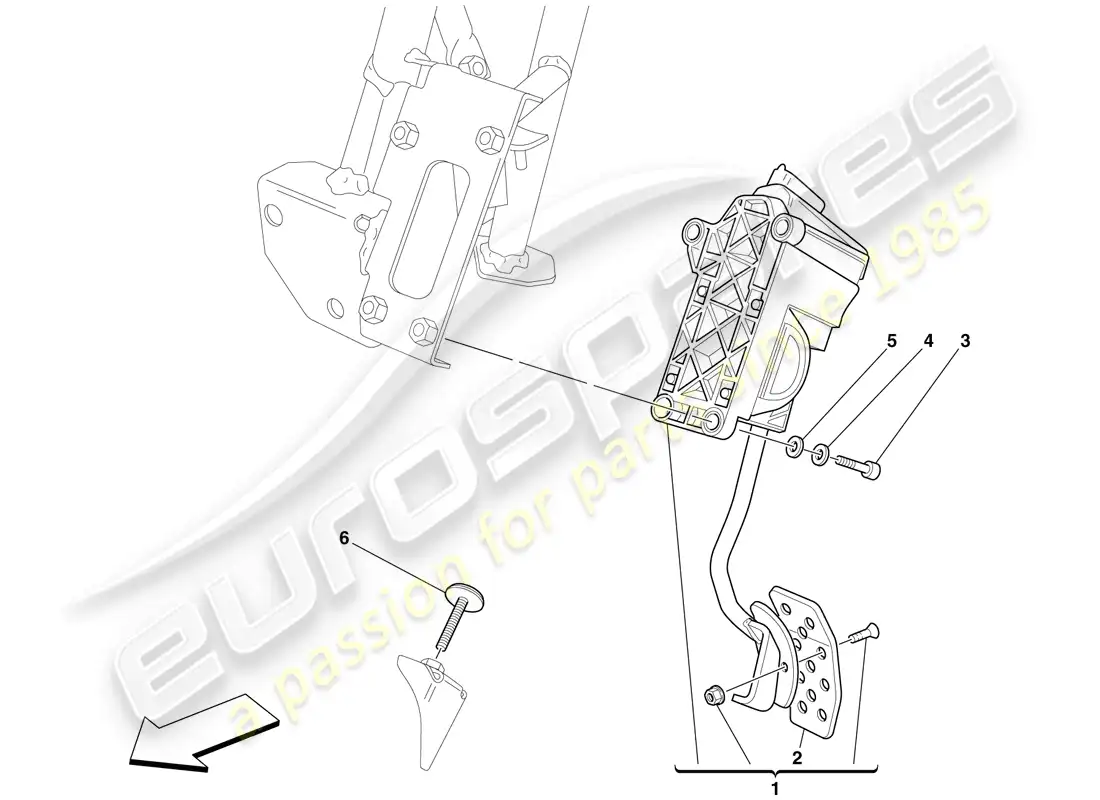 ferrari 599 sa aperta (rhd) electronic accelerator pedal parts diagram
