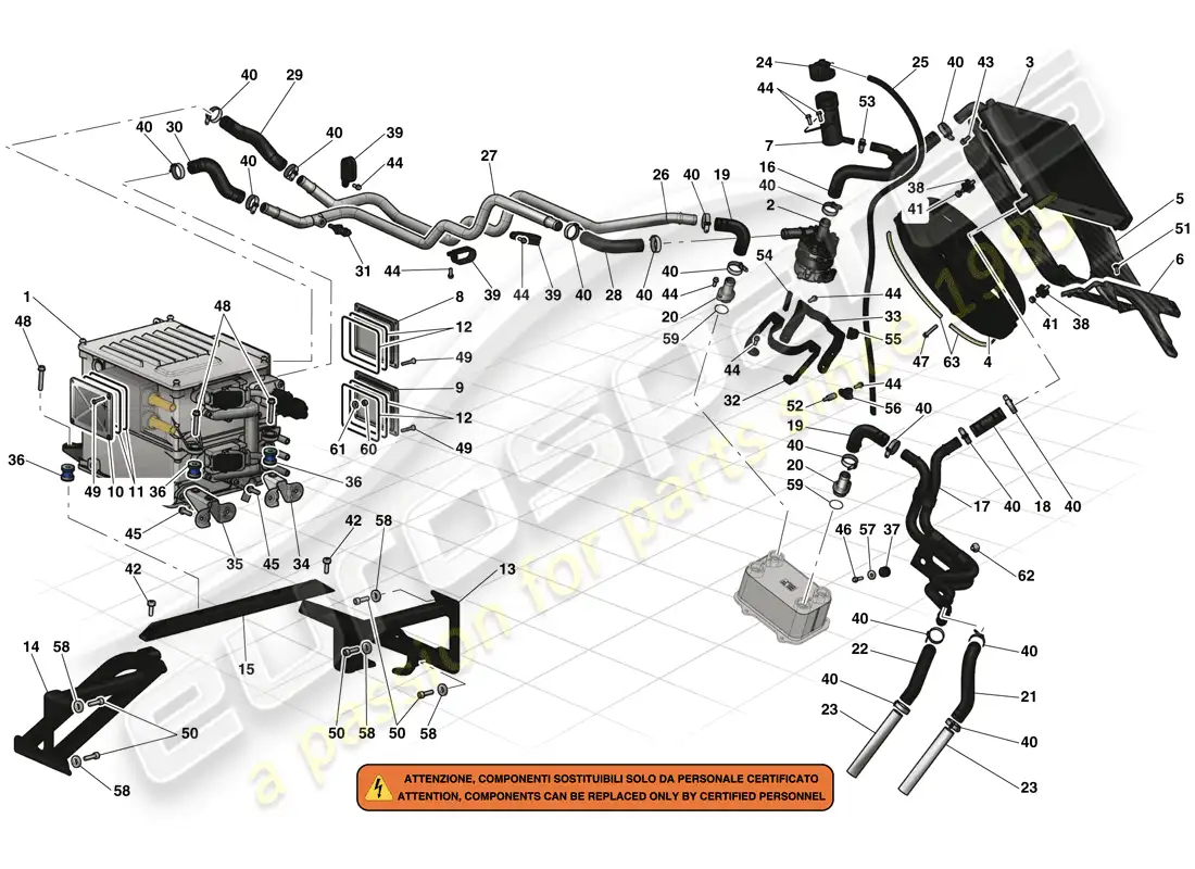 ferrari laferrari (usa) inverter and cooling parts diagram