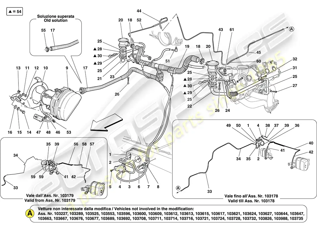 ferrari california (usa) secondary air system parts diagram