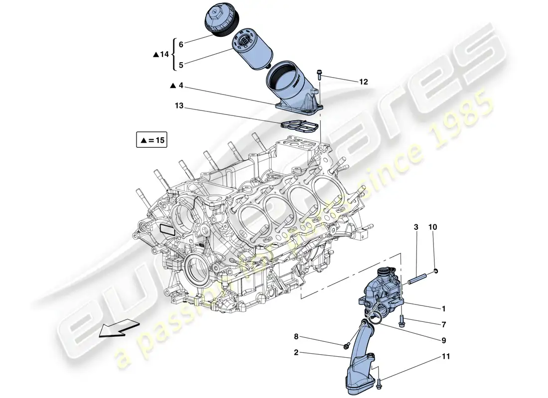 ferrari california t (europe) lubrication: pump and filter parts diagram