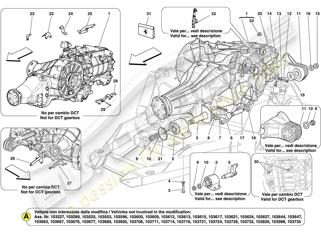 ferrari california (usa) gearbox housing parts diagram