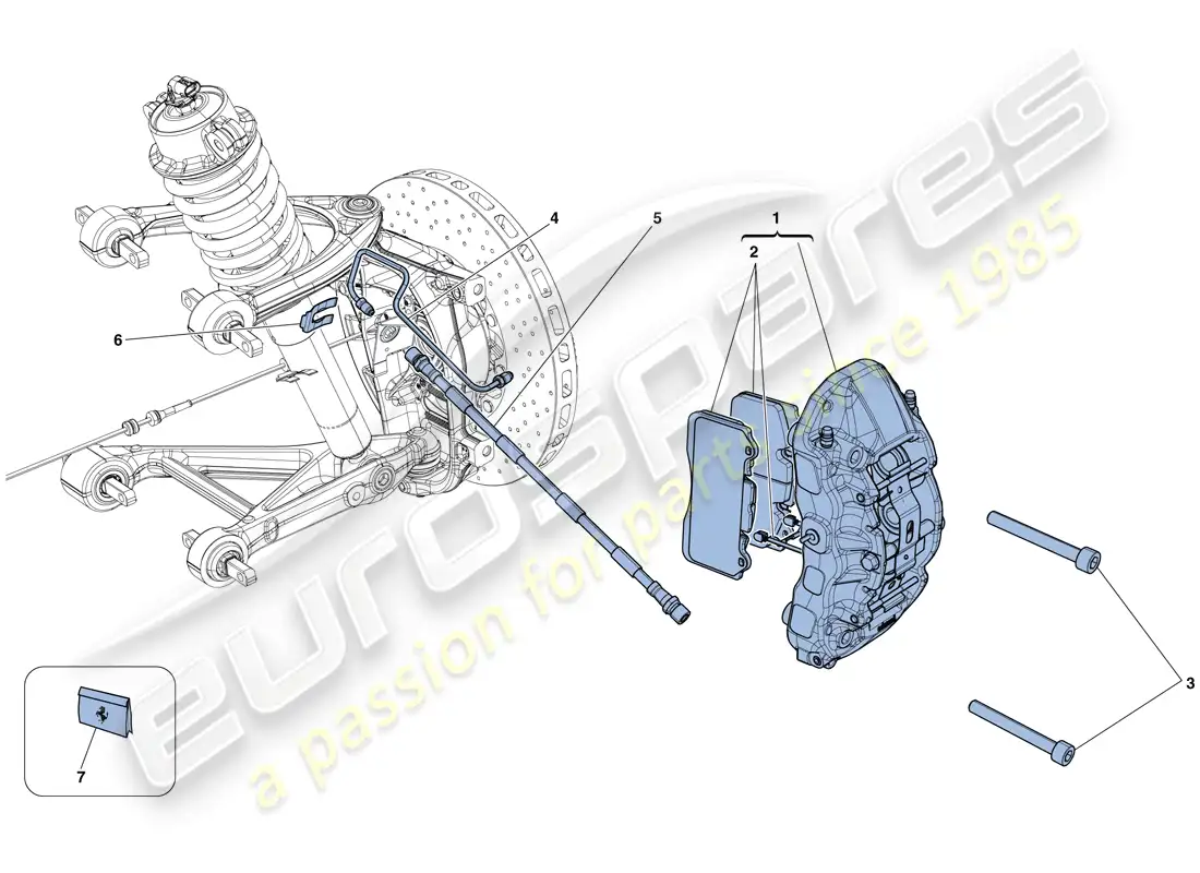 ferrari california t (europe) front brake callipers parts diagram