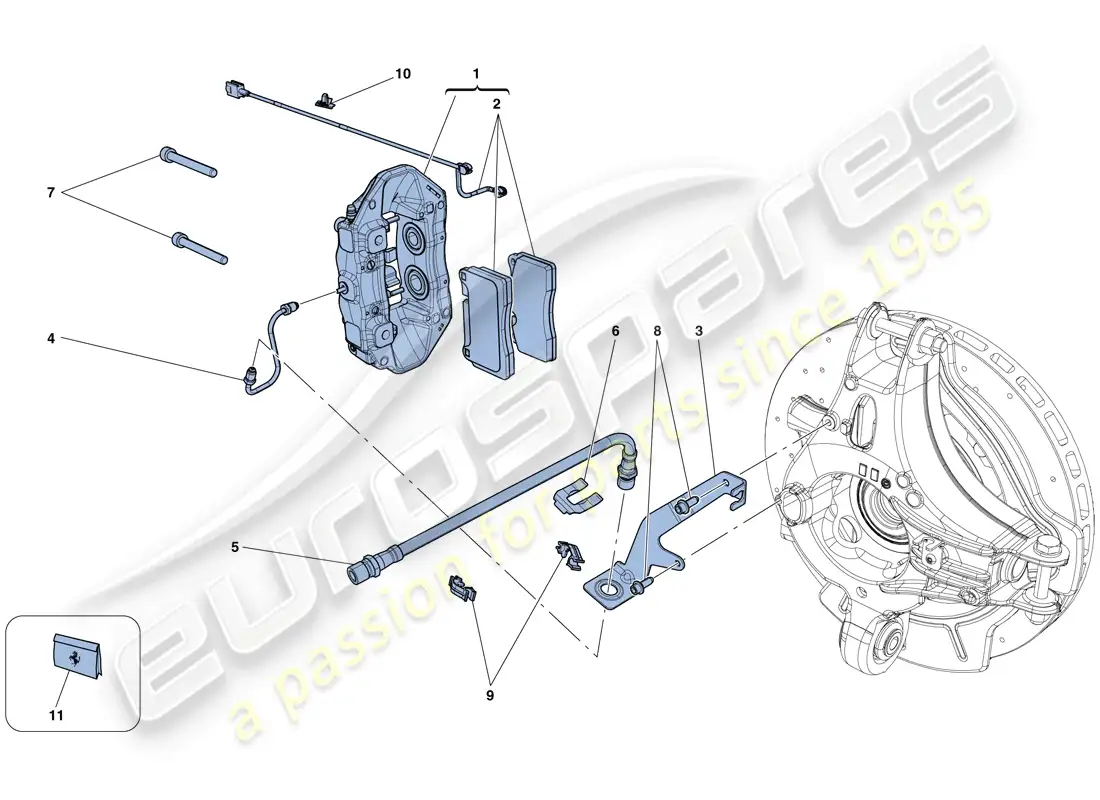 ferrari california t (europe) rear brake callipers parts diagram