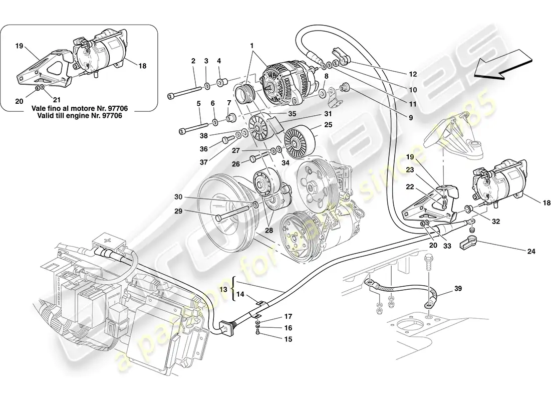 ferrari f430 coupe (europe) alternator - starter motor parts diagram