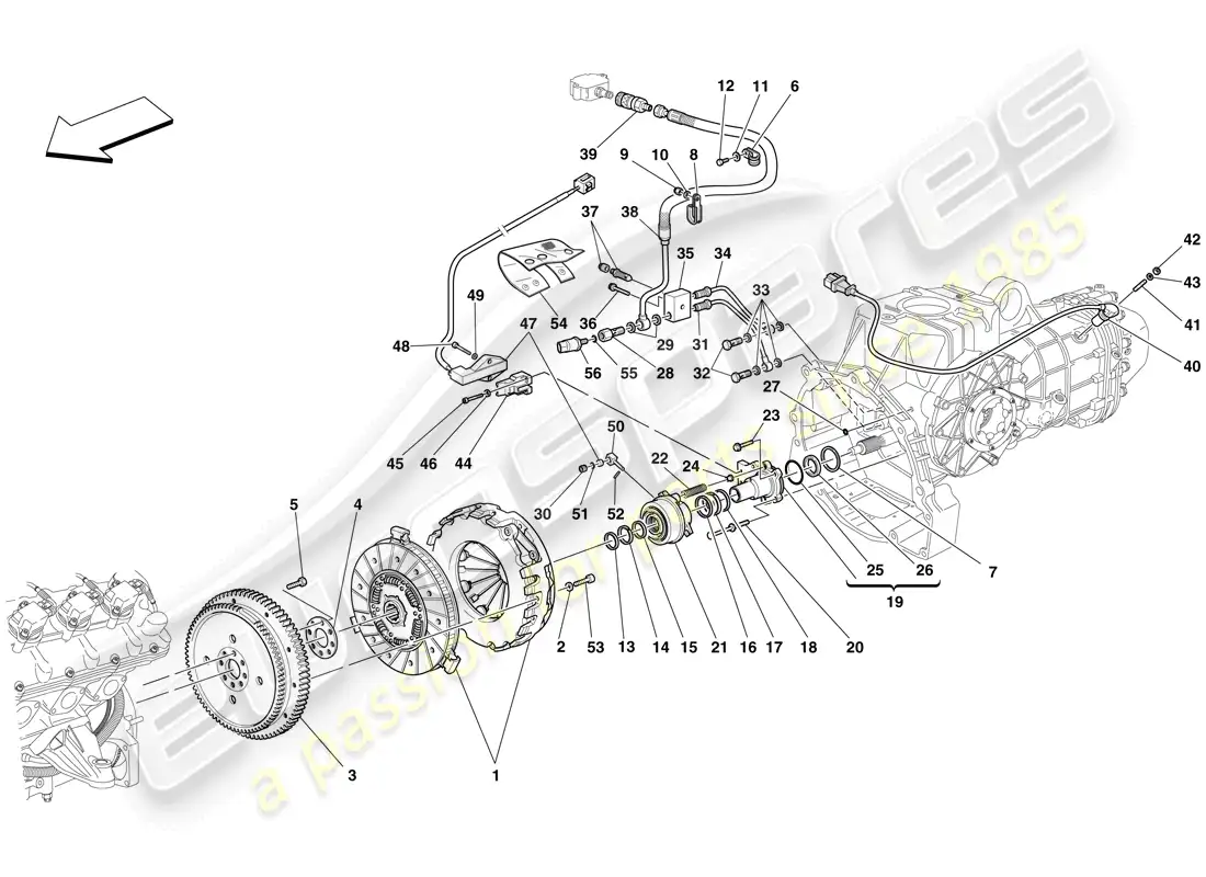 ferrari f430 scuderia (usa) clutch and controls parts diagram