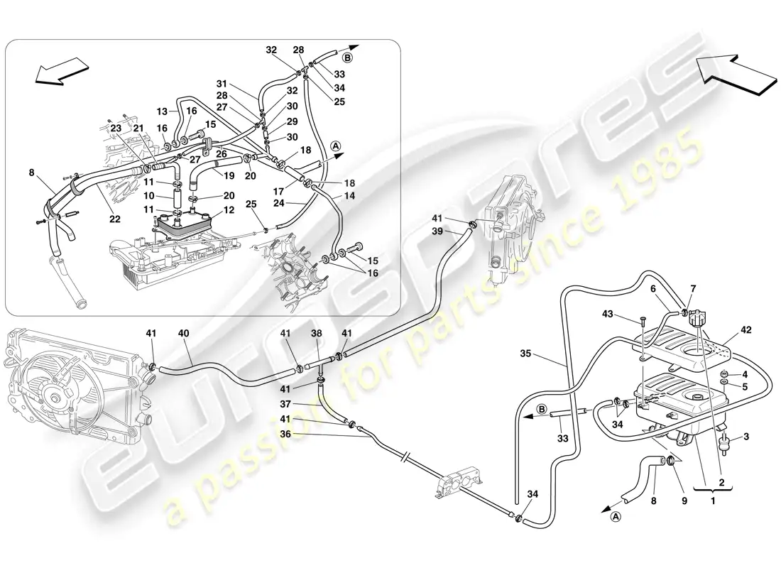 ferrari f430 scuderia spider 16m (usa) header tank parts diagram