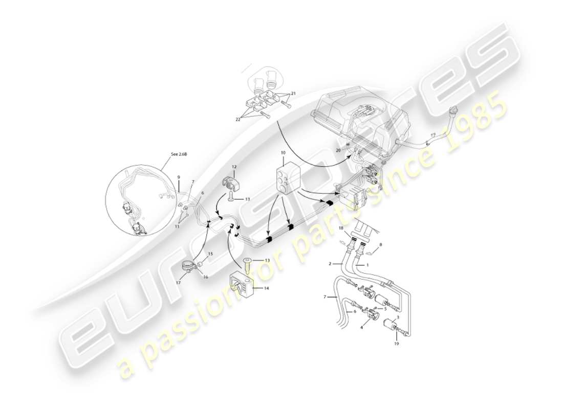 aston martin vanquish (2006) fuel pipe part diagram