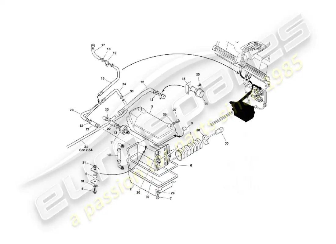 aston martin vanquish (2003) evaporative emission system parts diagram