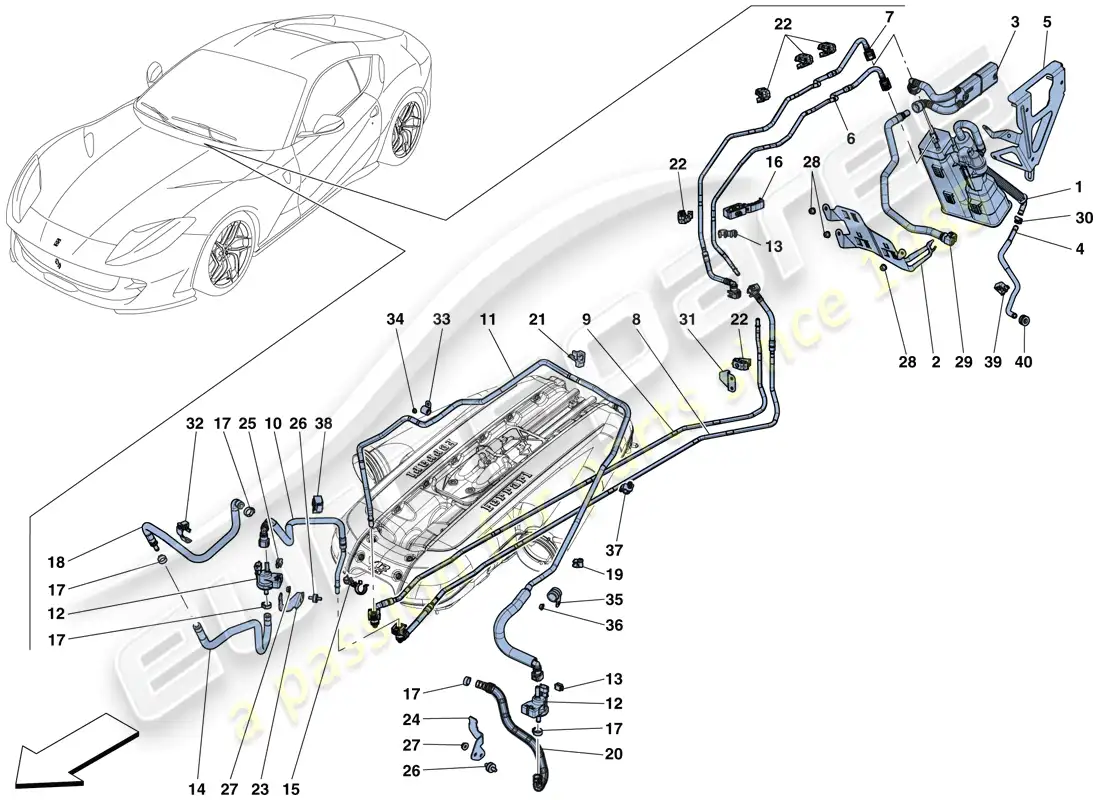 ferrari 812 superfast (usa) evaporative emissions control system parts diagram