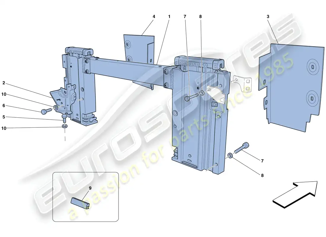 ferrari california t (usa) electric roof: rollbar and accessories parts diagram