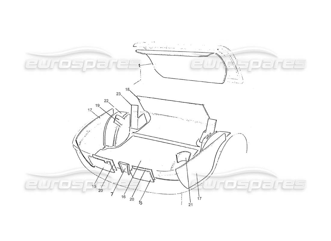 ferrari 275 (pininfarina coachwork) gruppo sportello baule - tappeti part diagram