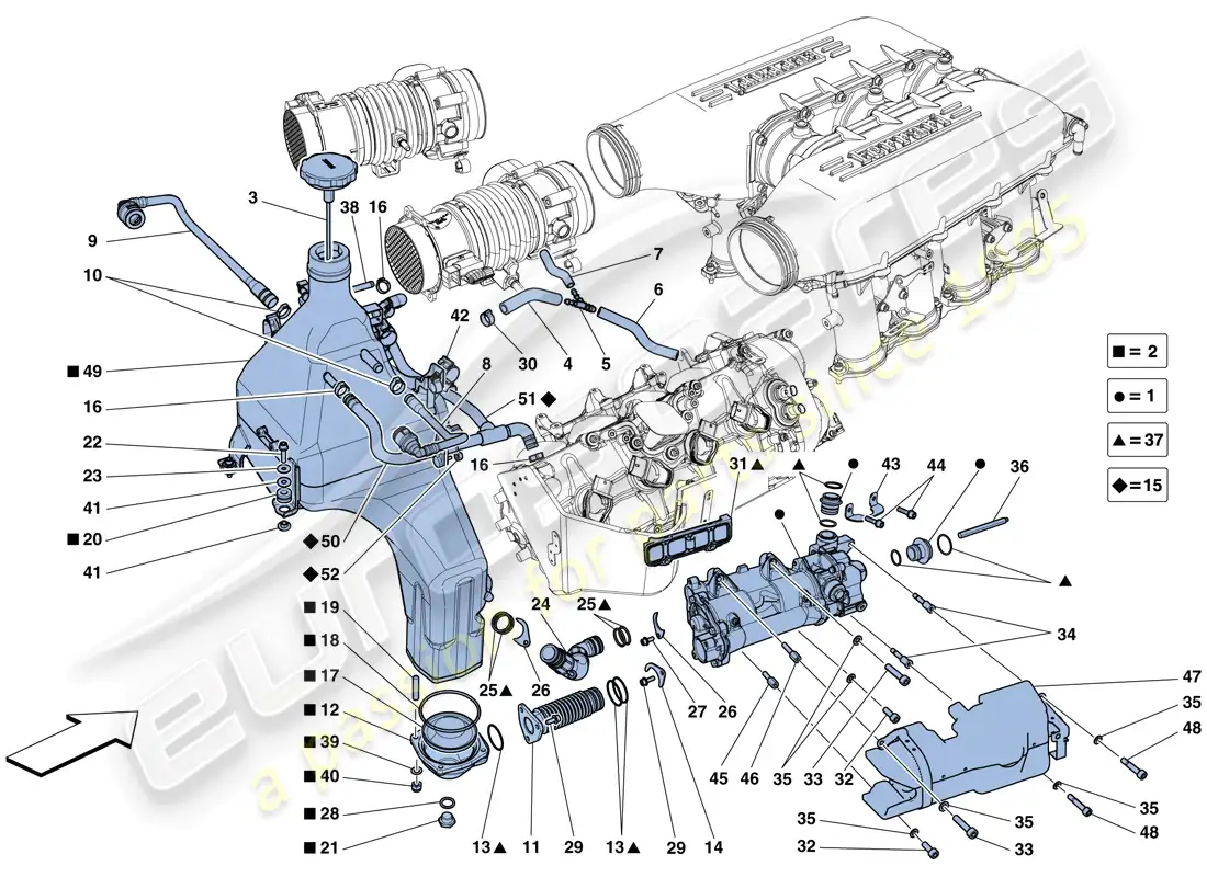 ferrari 458 speciale aperta (europe) lubrication system: tank, pump and filter parts diagram