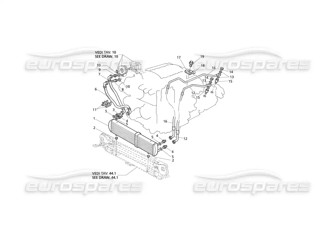 maserati qtp v8 evoluzione engine oil cooling - a.t. parts diagram