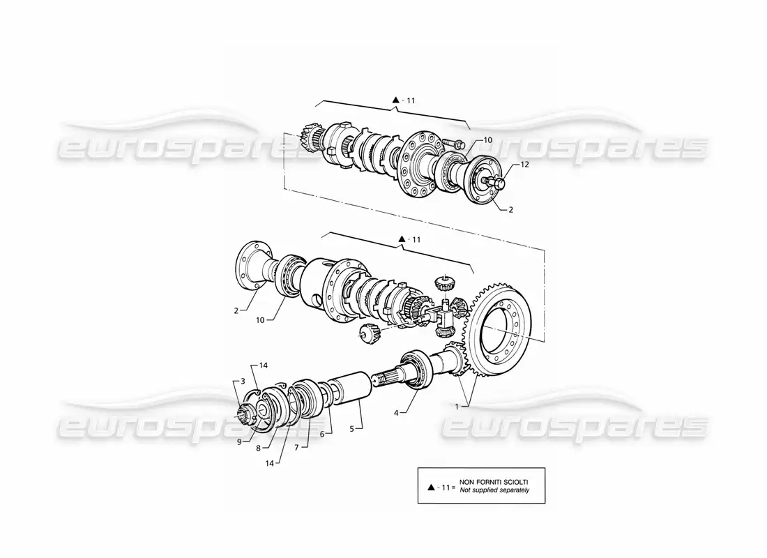 maserati ghibli 2.8 gt (variante) differential internal parts parts diagram