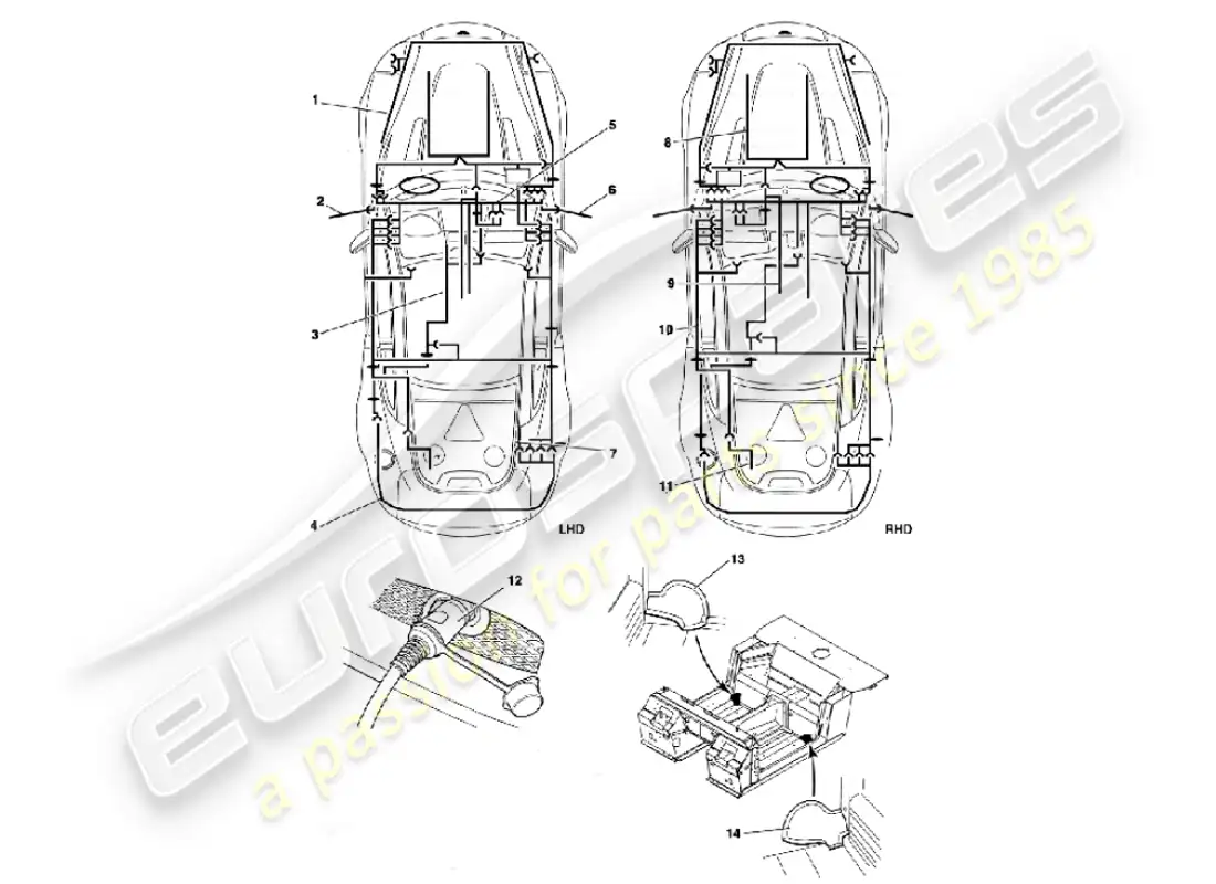 aston martin vanquish (2001) harnesses parts diagram