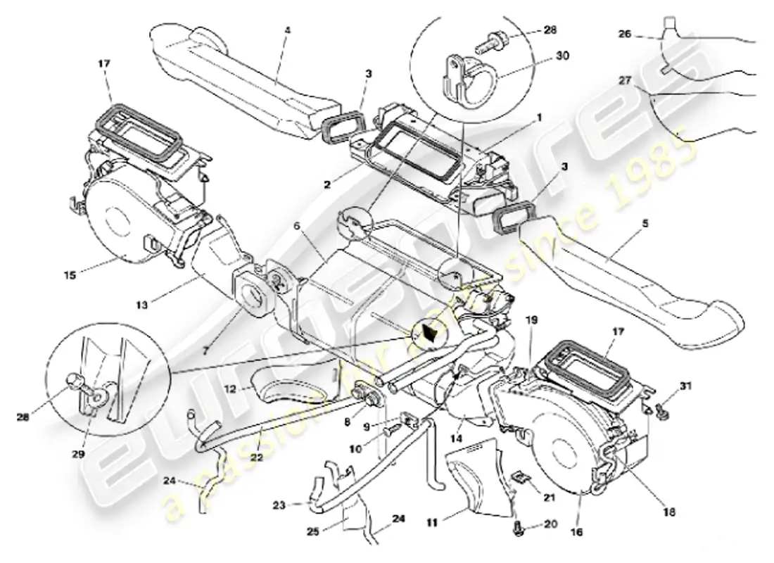 aston martin vanquish (2001) interior installation parts diagram