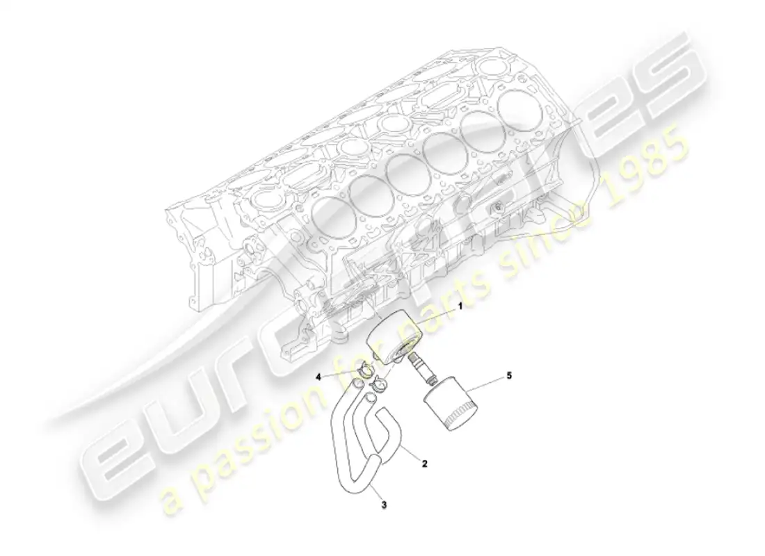 aston martin vanquish (2002) oil cooling system parts diagram