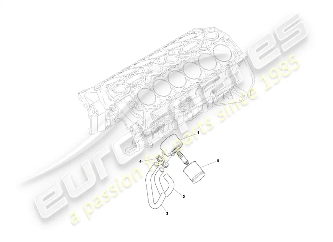 aston martin vanquish (2006) oil cooling system parts diagram