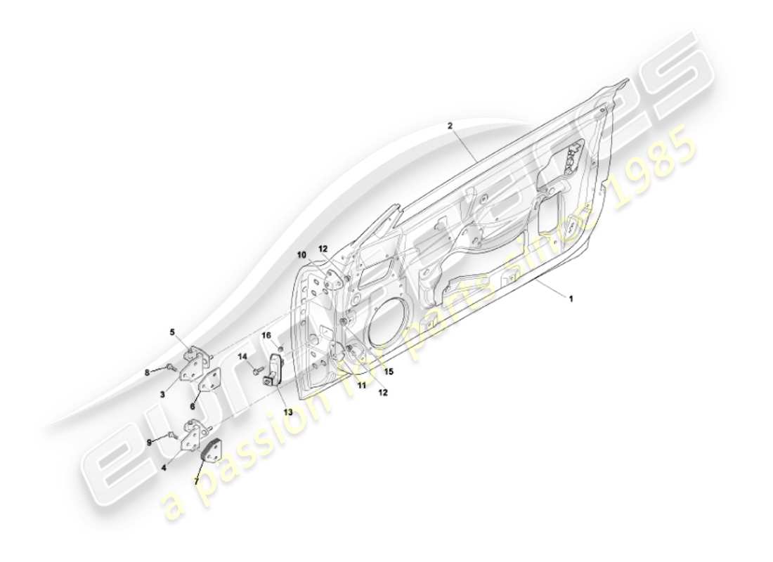 aston martin vanquish (2003) doors part diagram