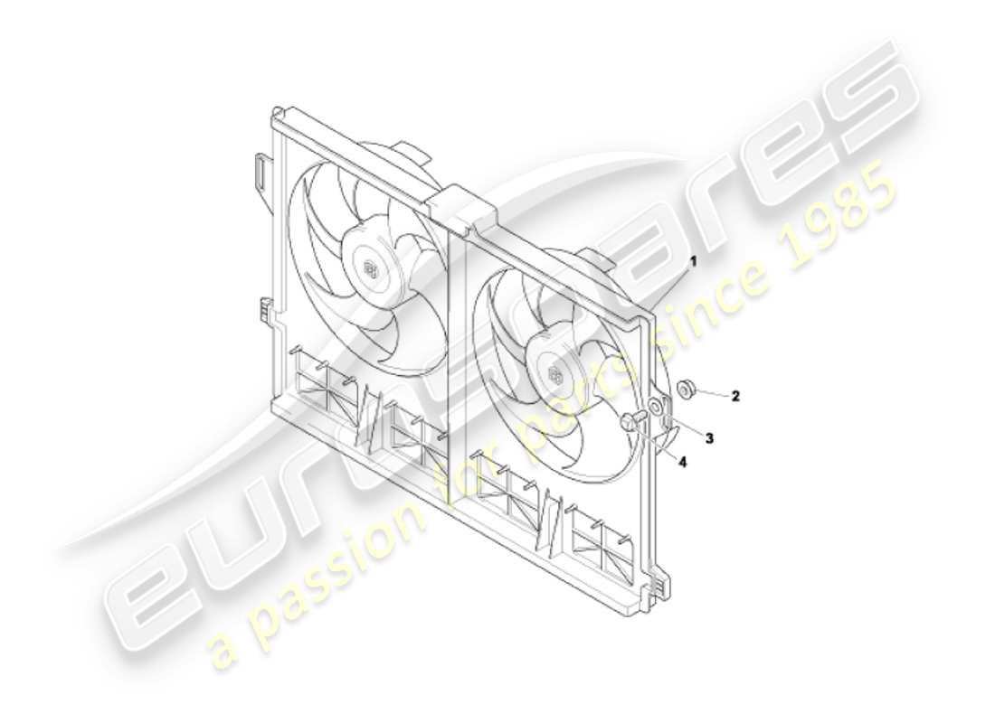 aston martin vanquish (2003) cooling fan cowling part diagram