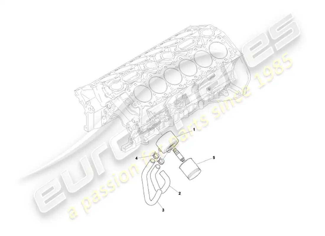 aston martin vanquish (2005) oil cooling system parts diagram
