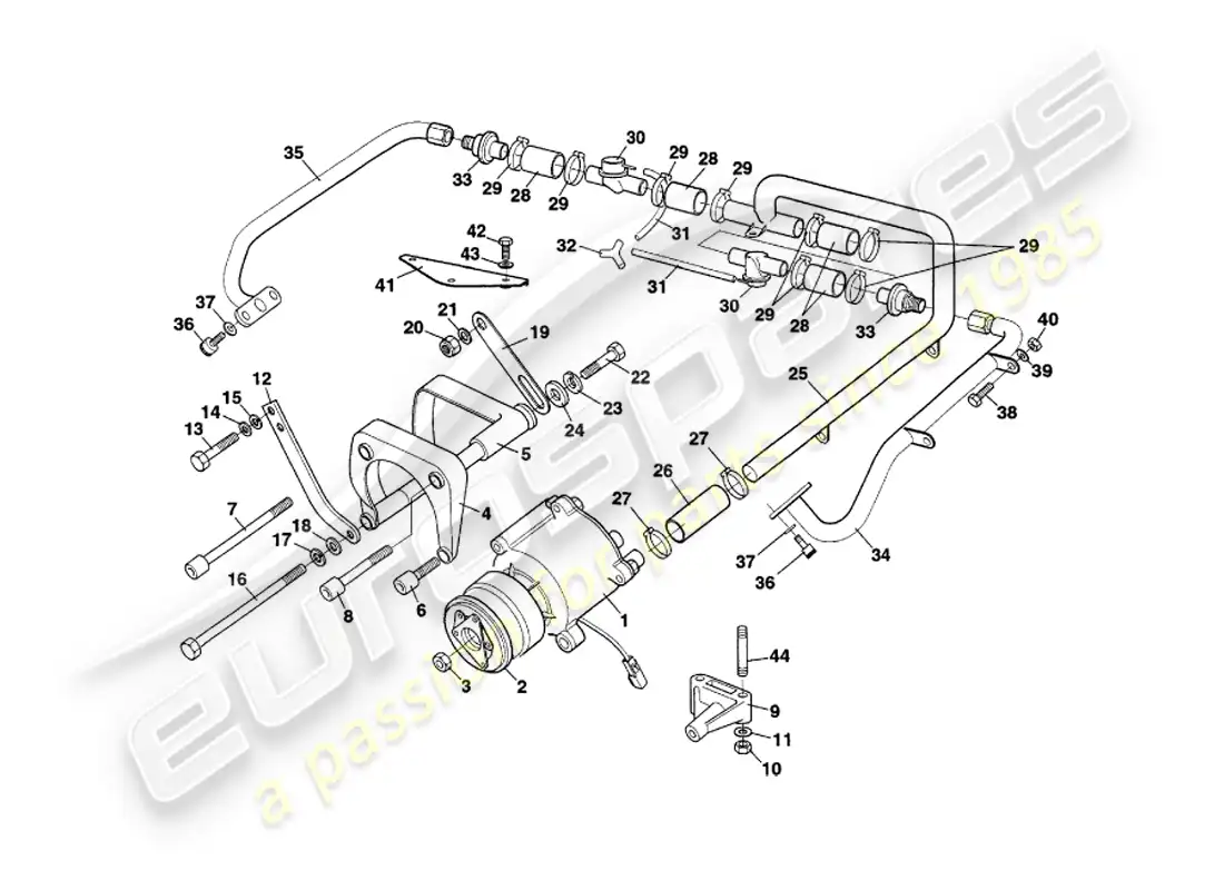 aston martin v8 coupe (1999) secondary air injection system parts diagram