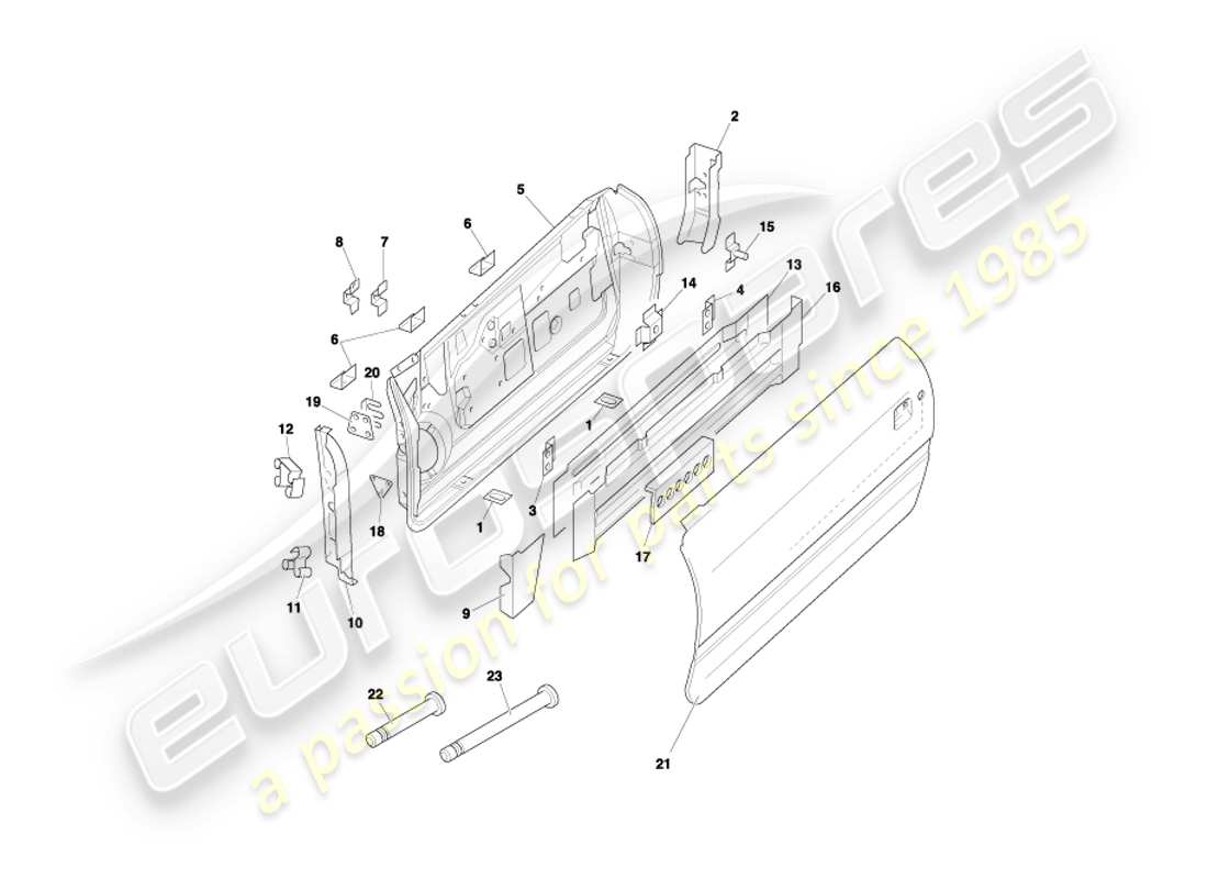 aston martin db7 vantage (2001) doors part diagram