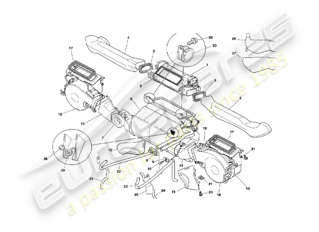 aston martin vanquish (2007) interior installation parts diagram