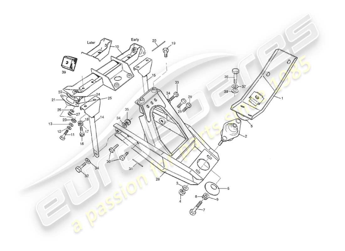 aston martin v8 virage (1999) hypoid mounting part diagram