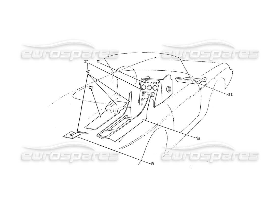 ferrari 275 (pininfarina coachwork) gruppo ebanisteria part diagram