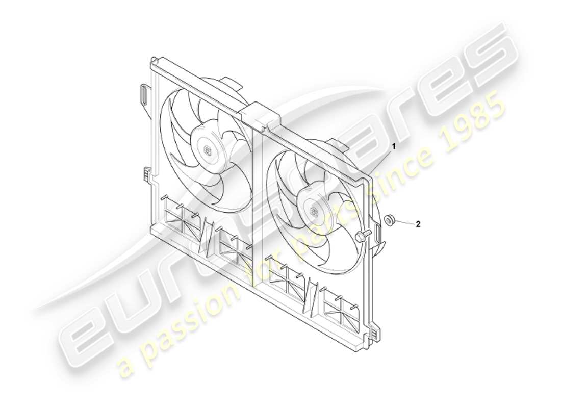 aston martin db7 vantage (1999) radiator & fan cowl part diagram