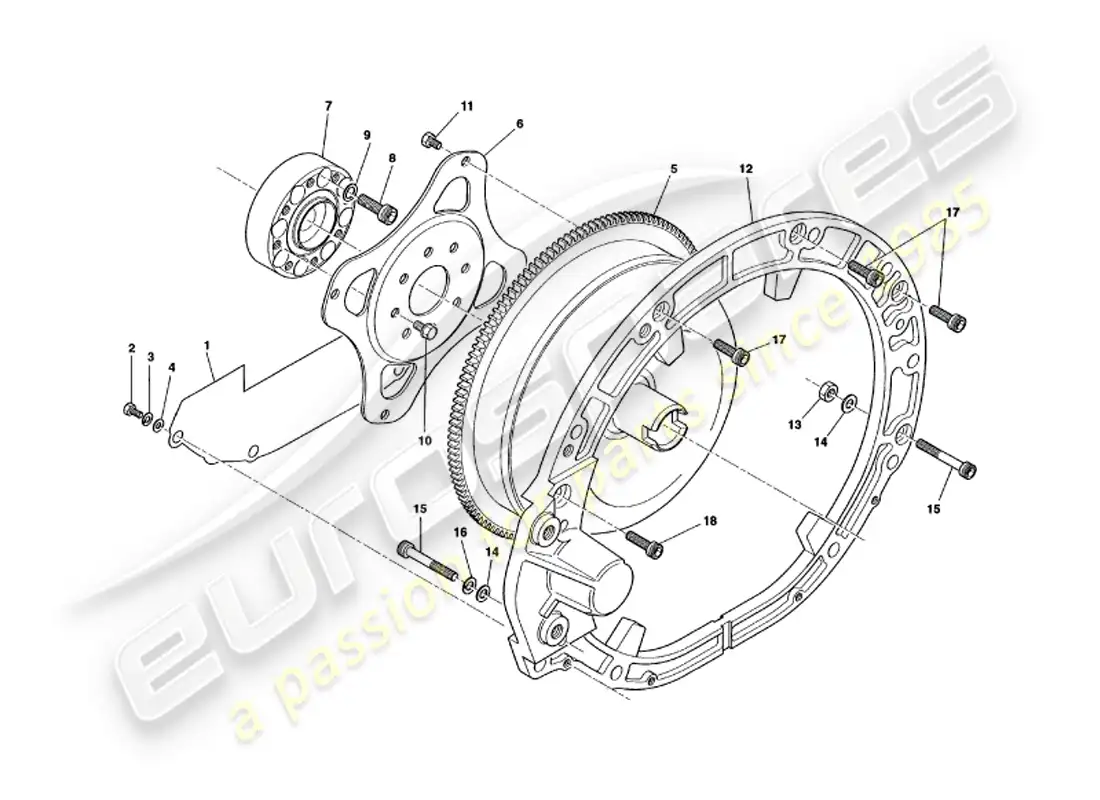 aston martin v8 volante (1999) torque convertor parts diagram