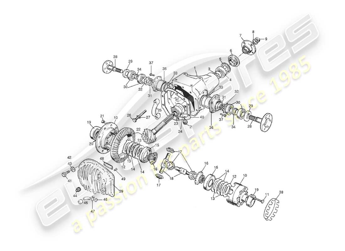 aston martin v8 virage (2000) hypoid unit part diagram