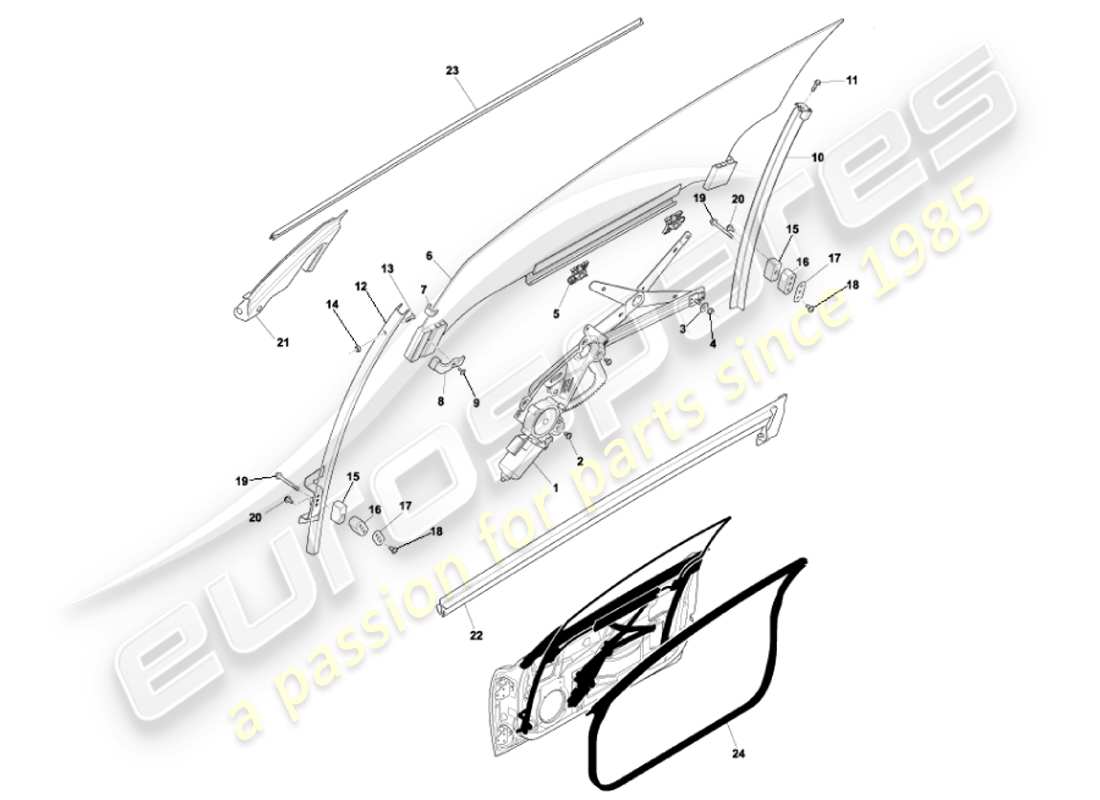 a part diagram from the aston martin vanquish (2001) parts catalogue