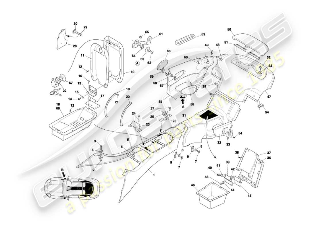 a part diagram from the aston martin db7 parts catalogue