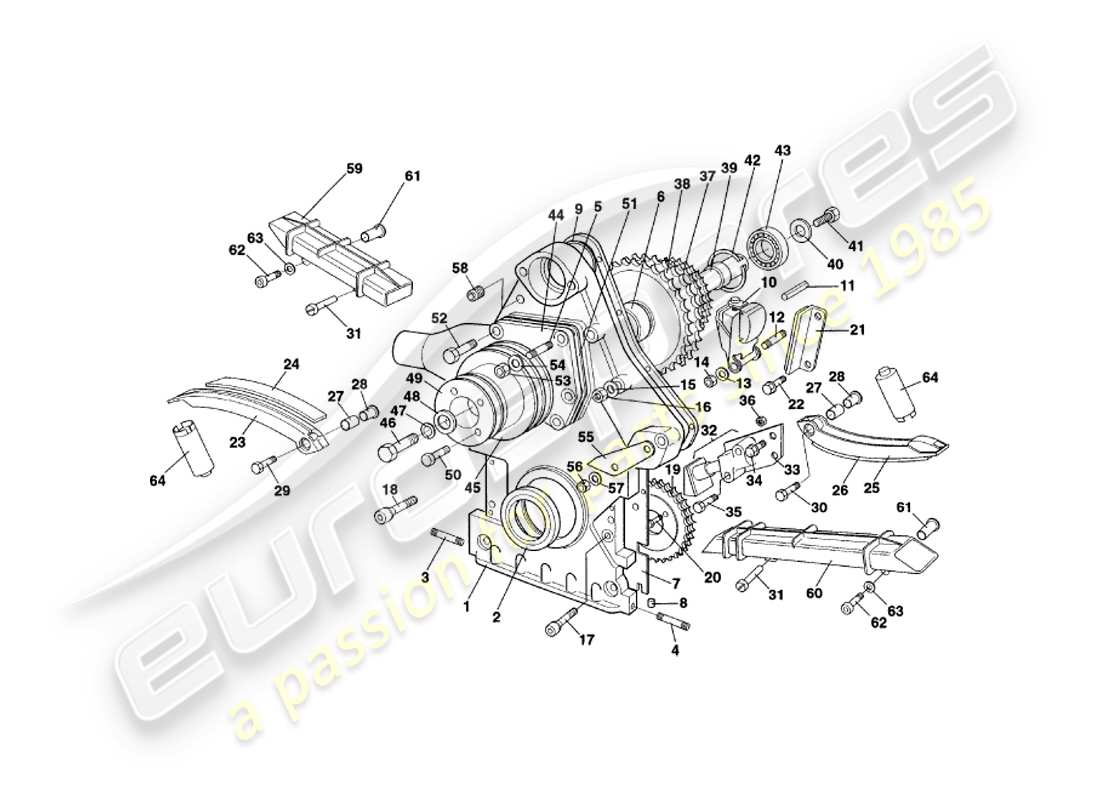 a part diagram from the aston martin v8 coupe parts catalogue