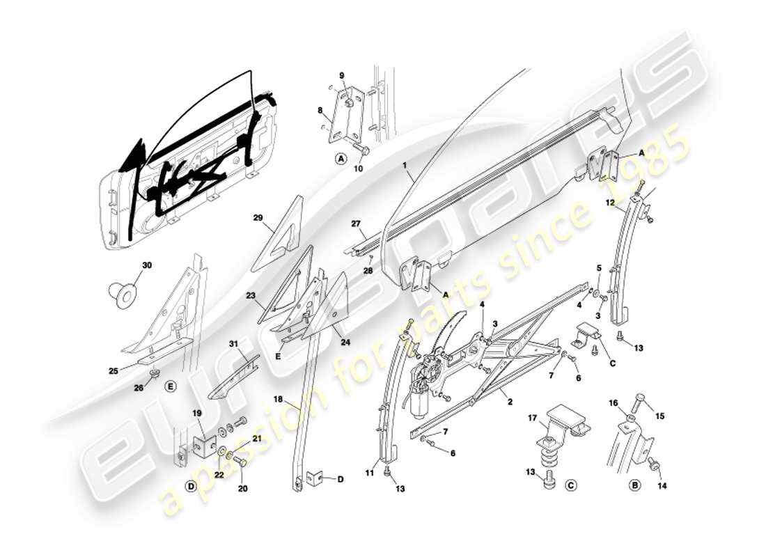 a part diagram from the aston martin db7 parts catalogue
