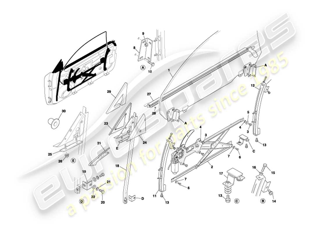 a part diagram from the aston martin db7 vantage (2003) parts catalogue