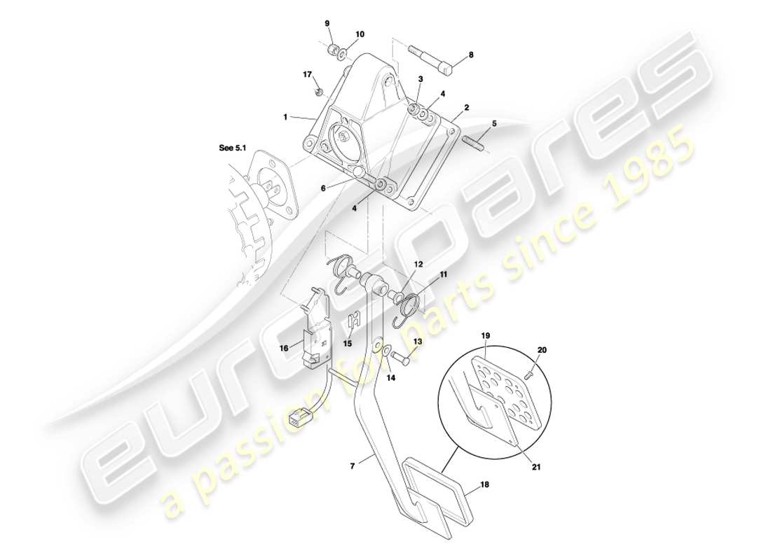 a part diagram from the aston martin db7 parts catalogue