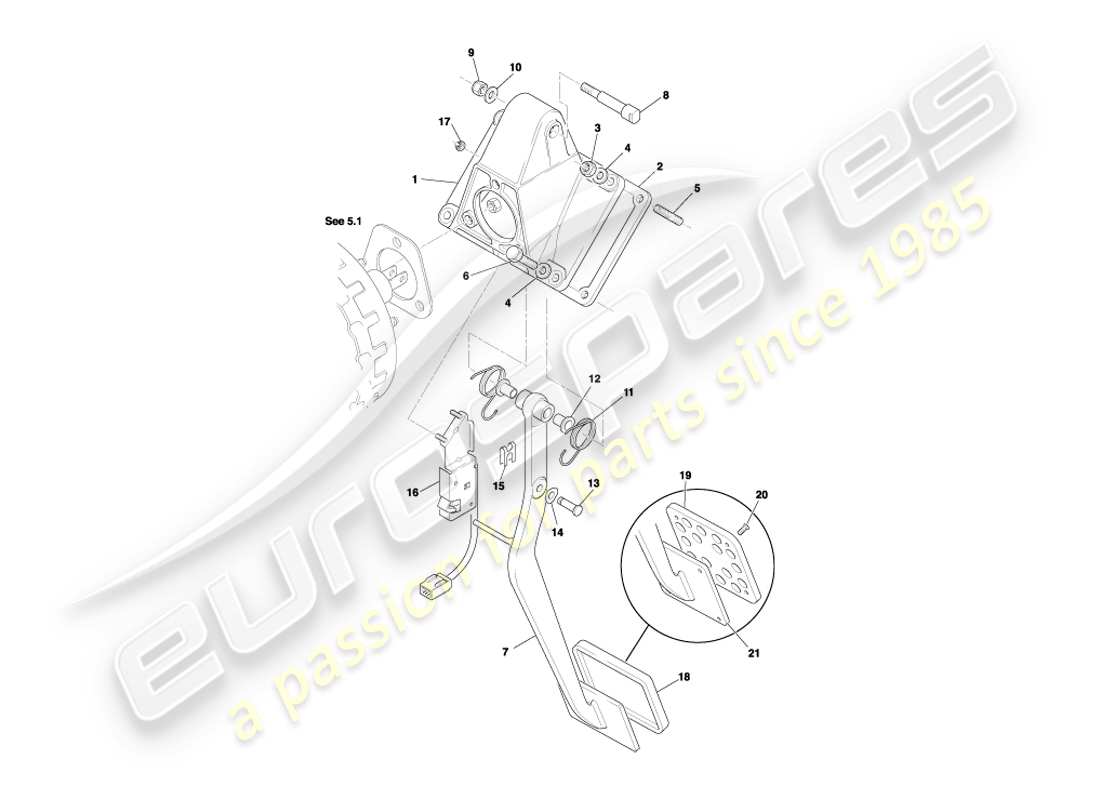 a part diagram from the aston martin db7 vantage (2000) parts catalogue