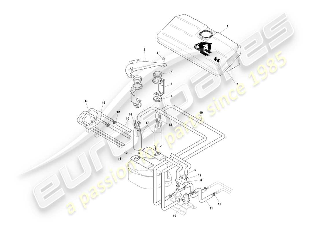 a part diagram from the aston martin db7 parts catalogue